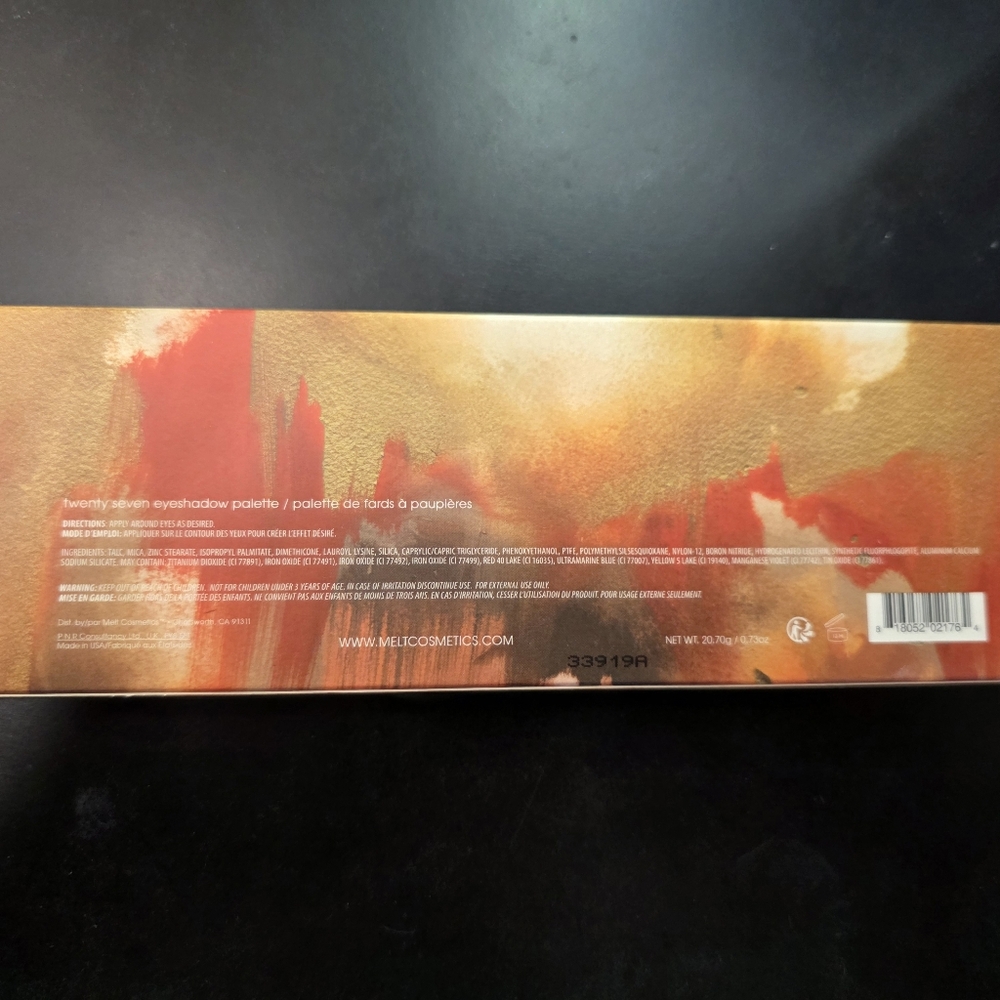 Twenty Seven Eyeshadow Palette by Melt Cosmetics - Warm Orange & Red Tones - Picture 3 of 7